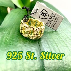 925 ST SILVER & CZ PAVED MEN'S WEDDING BAND RING